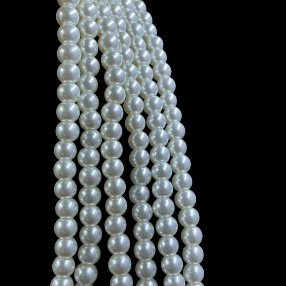 Coquette Pearlcore Statement Necklace Bridal Glam Vintage Elegant Prom Jewelry - Picture 5 of 9